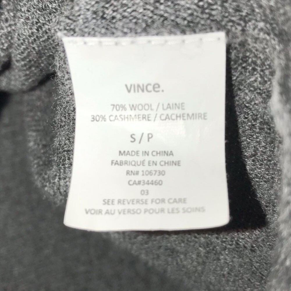 Vince Womens Rack Stitch Wool Cashmere Blend Contrast Rib Knit Gray Sweater Top - Picture 8 of 9